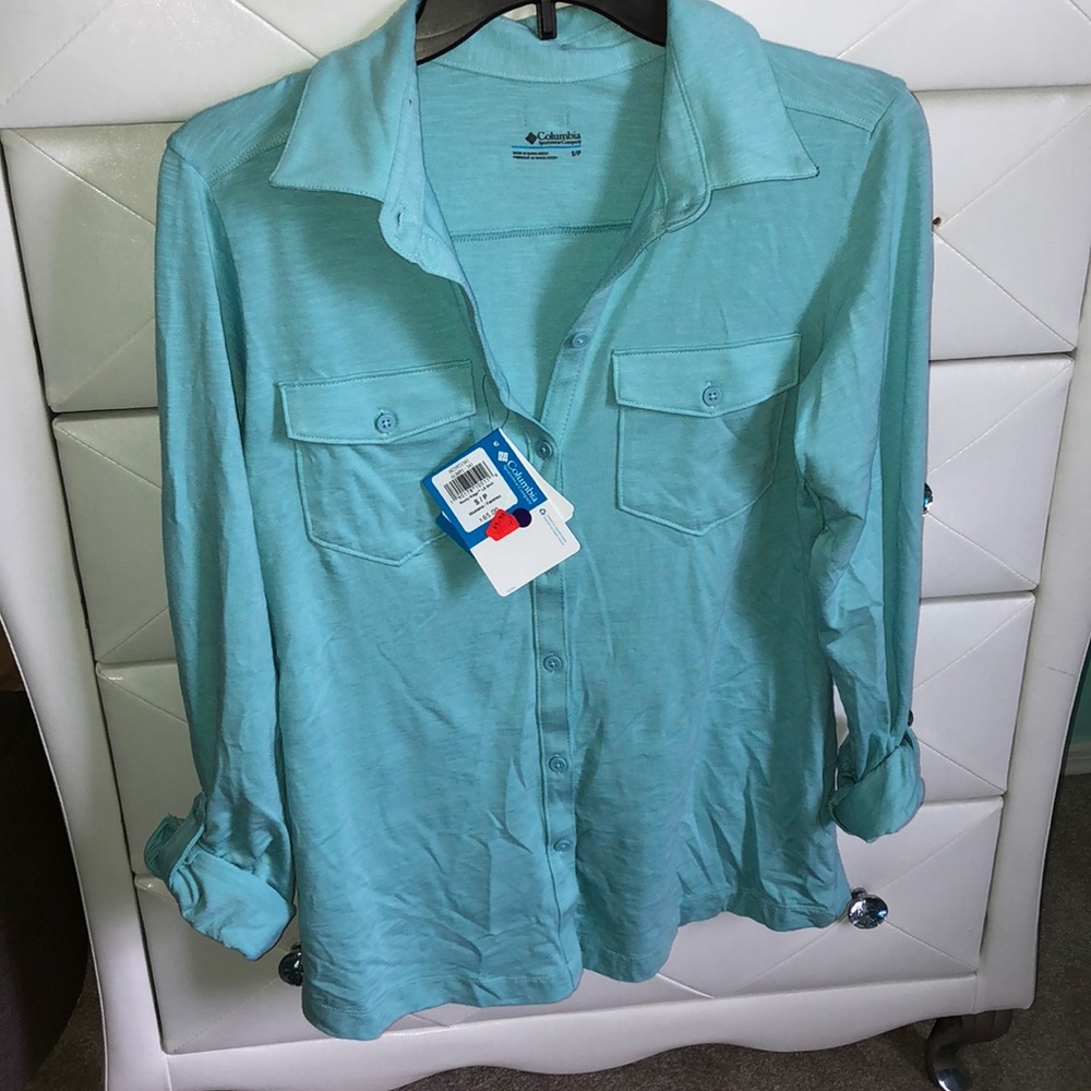Blue long sleeve button down